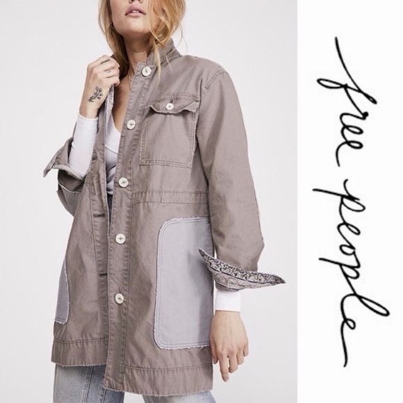 We The Free Jackets & Blazers - Free People Apollo Cargo Jacket Womens Small Oversized Button Utility Outdoor